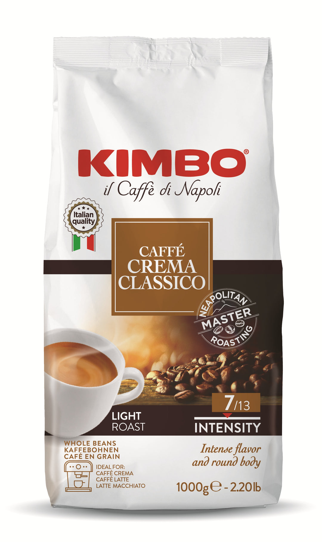 Kimbo - CaffeCrema Classico ganze Kaffeebohnen 1kg