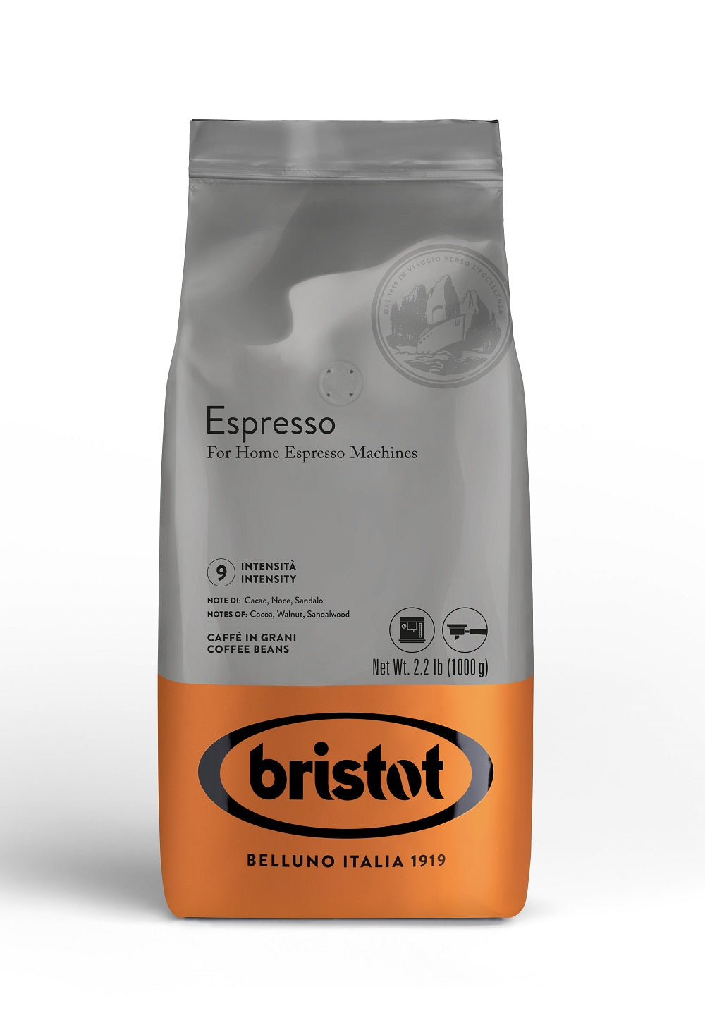 Bristot Espresso 1kg Kaffee ganze Bohnen