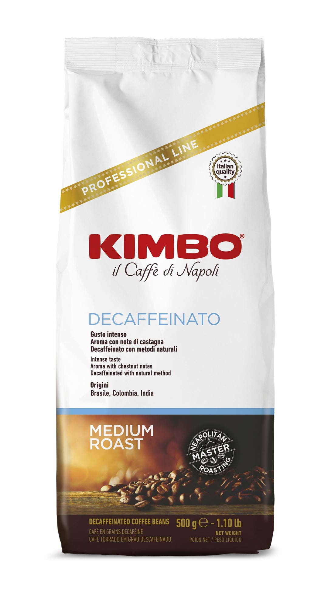 Kimbo Espresso Decaffeinato 500gr. Bohnen