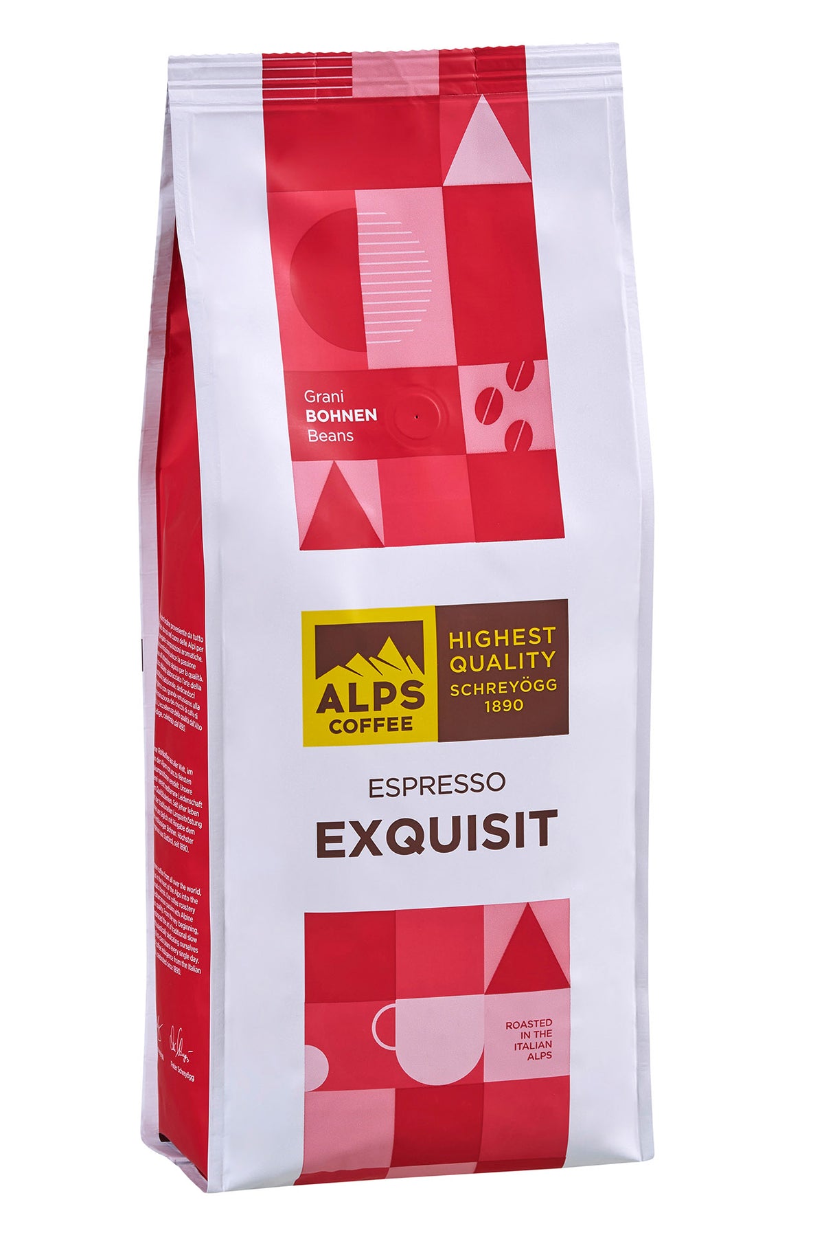 Frontansicht der Verpackung von Alps Coffee Espresso Exquisit.