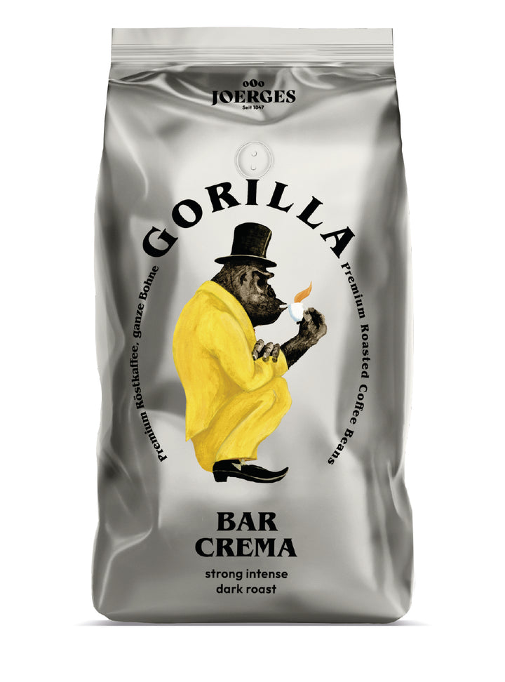 Gorilla Espresso Bar Crema ganze Bohnen 1kg ein vollmundiger, starker Kaffee