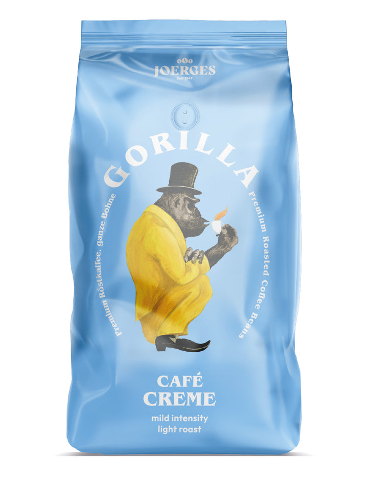 Gorilla Café Creme ganze Bohnen 1kg ein Kaffee mit geringem Koffein-Gehalt