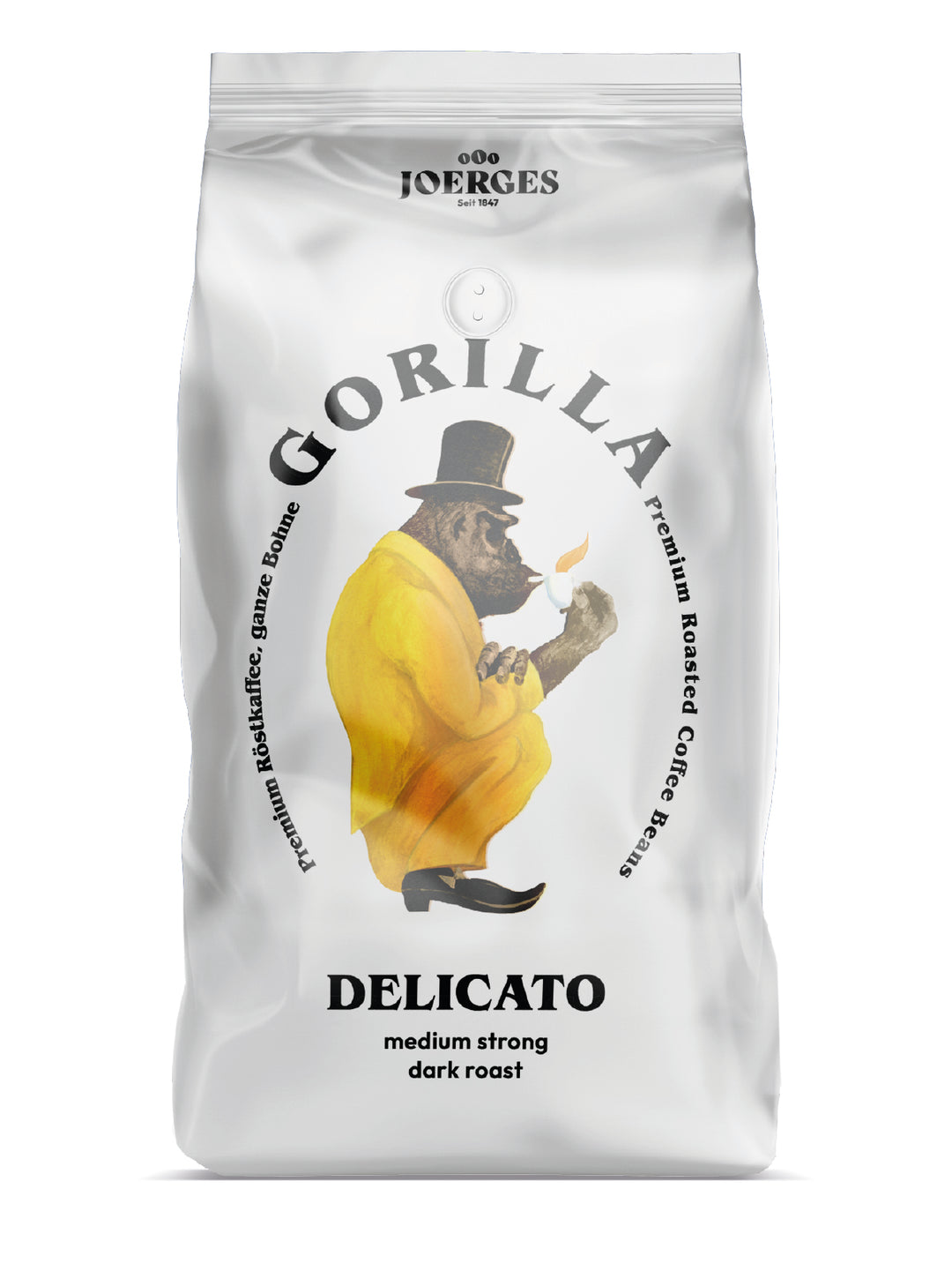 Gorilla Espresso Delicato ganze Bohnen 1kg mild mit einer angenehmen Säure