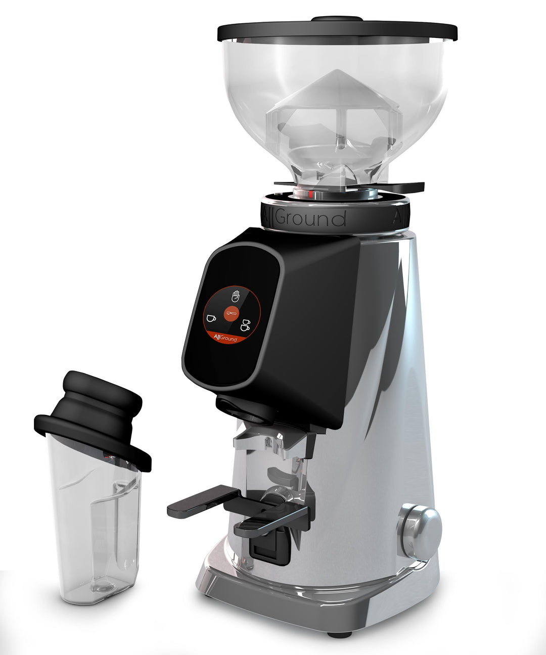 Fiorenzato AllGround Kaffeemühle Chromegehäuse schwarz, 230V EU