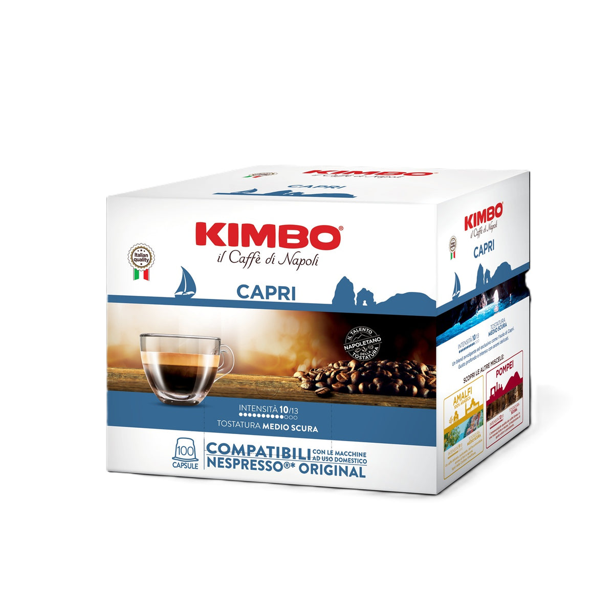 Frontansicht der Verpackung von Kimbo Capri.