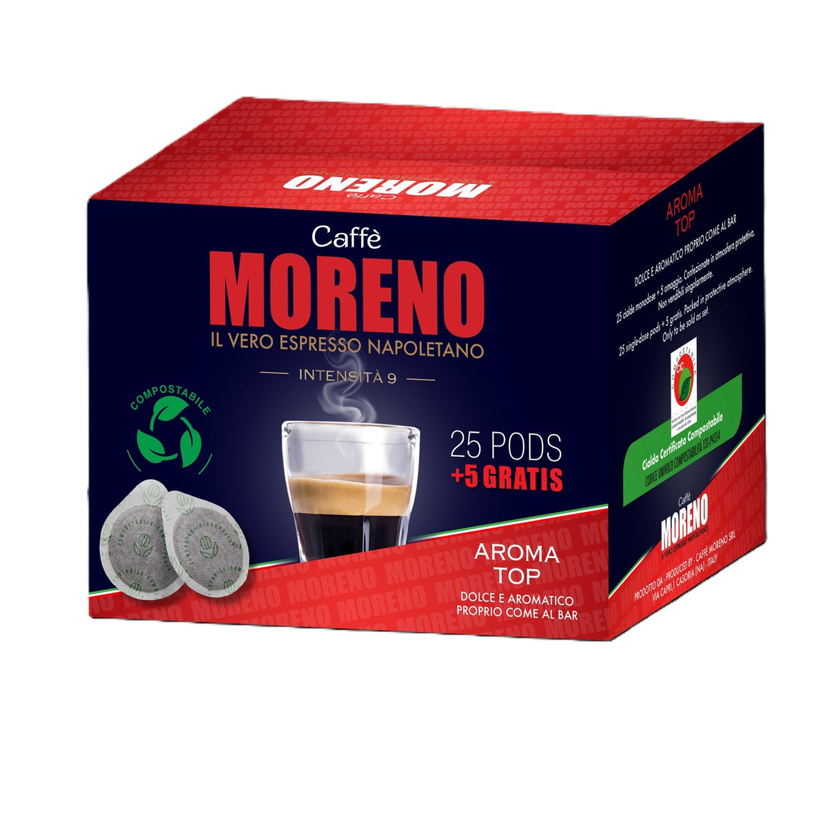 Frontansicht der Verpackung von Caffè Moreno AROMA TOP.