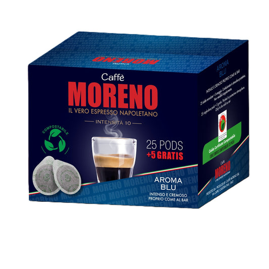Frontansicht der Verpackung von Caffè Moreno AROMA BLU.