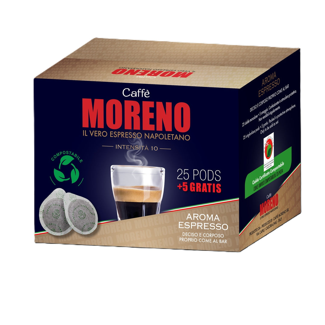 Caffè MORENO AROMA ESPRESSO 44mm ESE System Kaffee Pads 30 Stück a 7 g