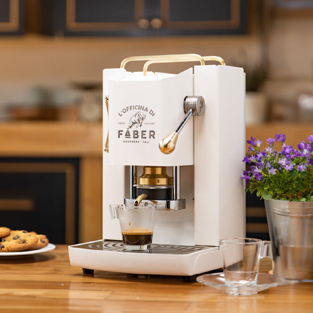 Faber Pro Deluxe Pure White ESE Pad Espressomaschine