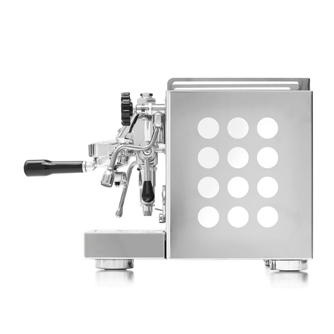 Rocket Appartamento Kompakte Siebträger Espressomaschine chrom weiß