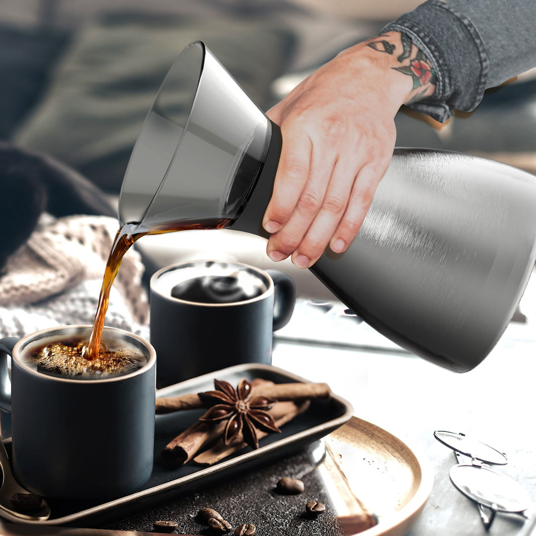 Asobu - Pour Over Filterkaffeebereiter Silber Schwarz